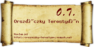 Orszáczky Terestyén névjegykártya